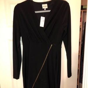 Long sleeve Black wrap dress